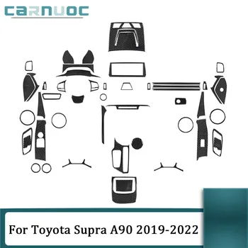 Auto Interjera Dekoratīvie Piederumi Toyota Supra A90 2019 2020 2021 2022 Dažādām Daļām Oglekļa Šķiedras Melnās Uzlīmes