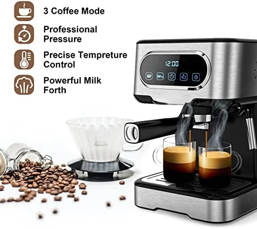 20 Bar Espresso Automātu Kafiju ar Piena Putotājs, Tvaika Zizli,1,5 L Noņemama Ūdens Tvertne, Kapučīno un Latte . ' - ' . 1