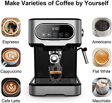 20 Bar Espresso Automātu Kafiju ar Piena Putotājs, Tvaika Zizli,1,5 L Noņemama Ūdens Tvertne, Kapučīno un Latte . ' - ' . 4