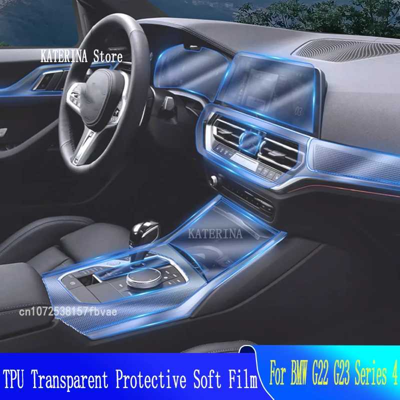 BMW G22 G23 Sērija 4（2021-2022）Auto GPS Navigācijas Aizsardzības LCD TPU Screen Protector Anti-Scratch Filmu Montāžas PPF . ' - ' . 0