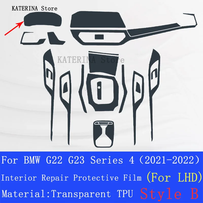 BMW G22 G23 Sērija 4（2021-2022）Auto GPS Navigācijas Aizsardzības LCD TPU Screen Protector Anti-Scratch Filmu Montāžas PPF . ' - ' . 3