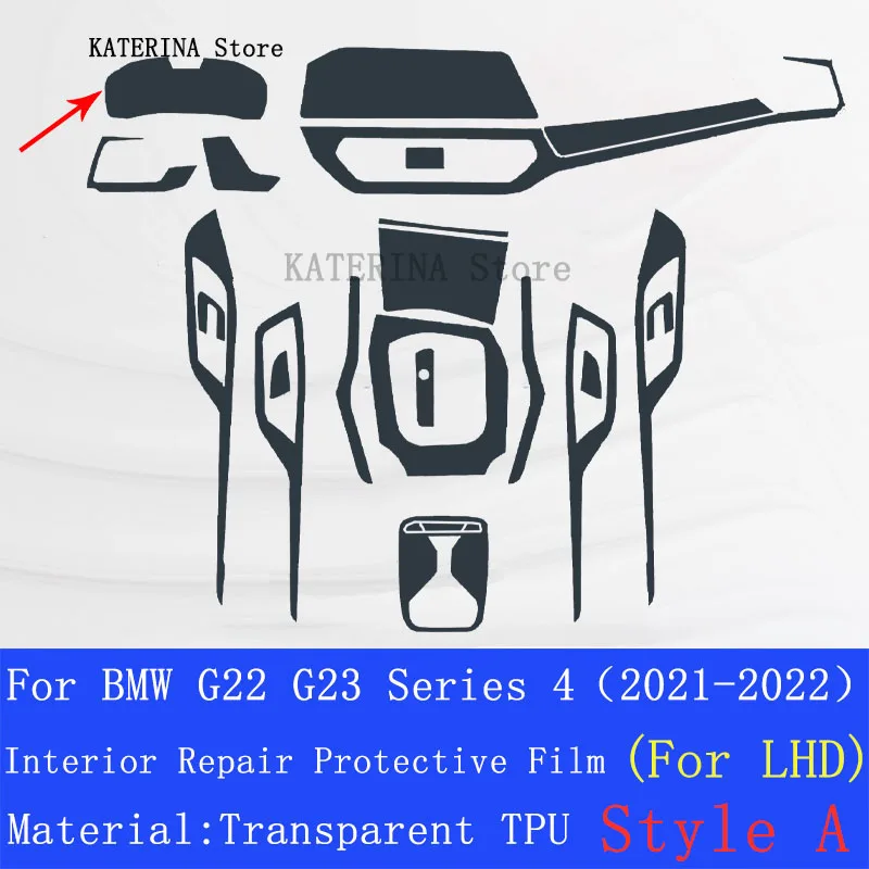 BMW G22 G23 Sērija 4（2021-2022）Auto GPS Navigācijas Aizsardzības LCD TPU Screen Protector Anti-Scratch Filmu Montāžas PPF . ' - ' . 4