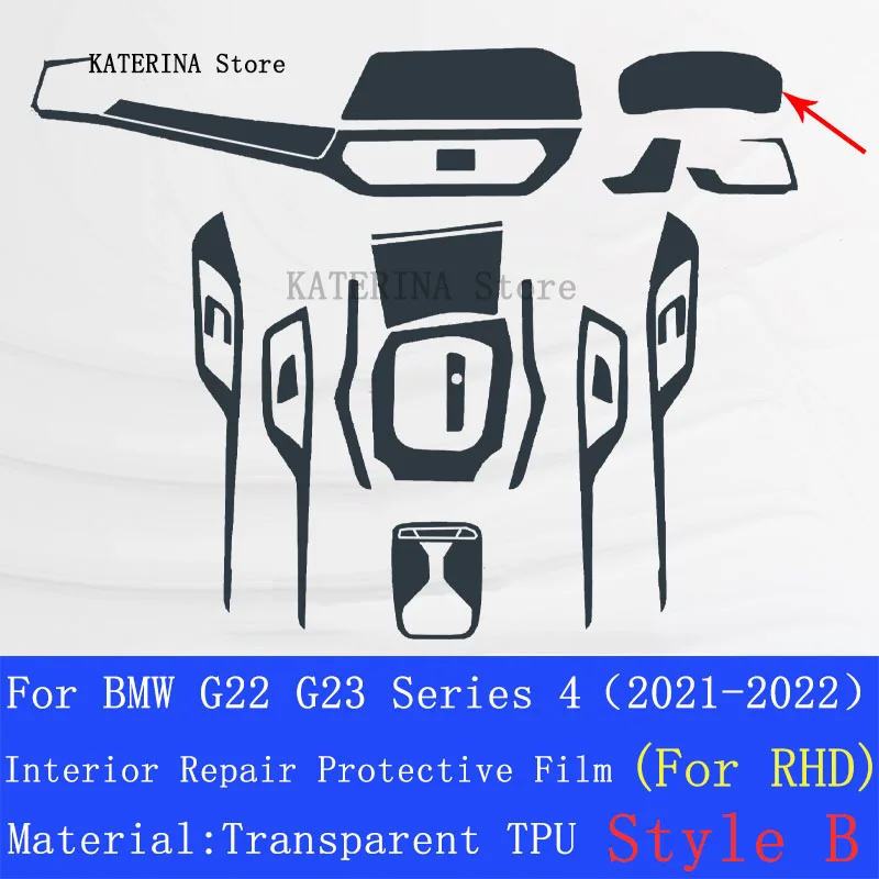 BMW G22 G23 Sērija 4（2021-2022）Auto GPS Navigācijas Aizsardzības LCD TPU Screen Protector Anti-Scratch Filmu Montāžas PPF . ' - ' . 5