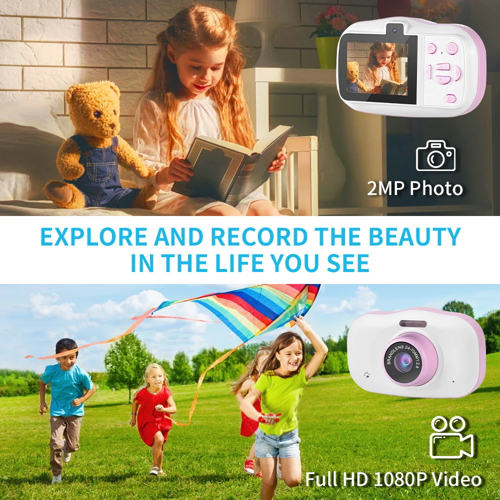 Bērnu Ūdensizturīgs Kamera, 720P Mini Selfie Bērnu Rotaļu Digitālās Fotokameras 32G Video Kameras Bērnu Rotaļu Zēns Meitenei Dzimšanas dienā . ' - ' . 1