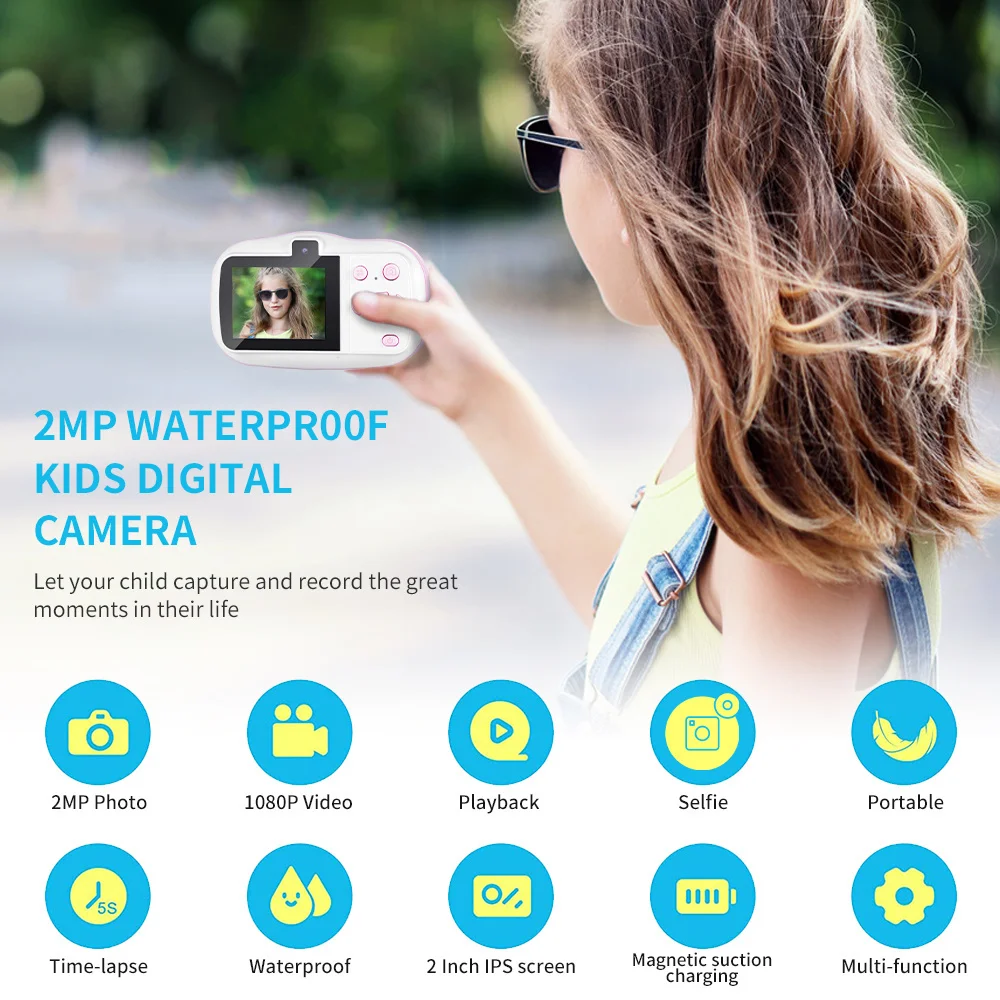 Bērnu Ūdensizturīgs Kamera, 720P Mini Selfie Bērnu Rotaļu Digitālās Fotokameras 32G Video Kameras Bērnu Rotaļu Zēns Meitenei Dzimšanas dienā . ' - ' . 3