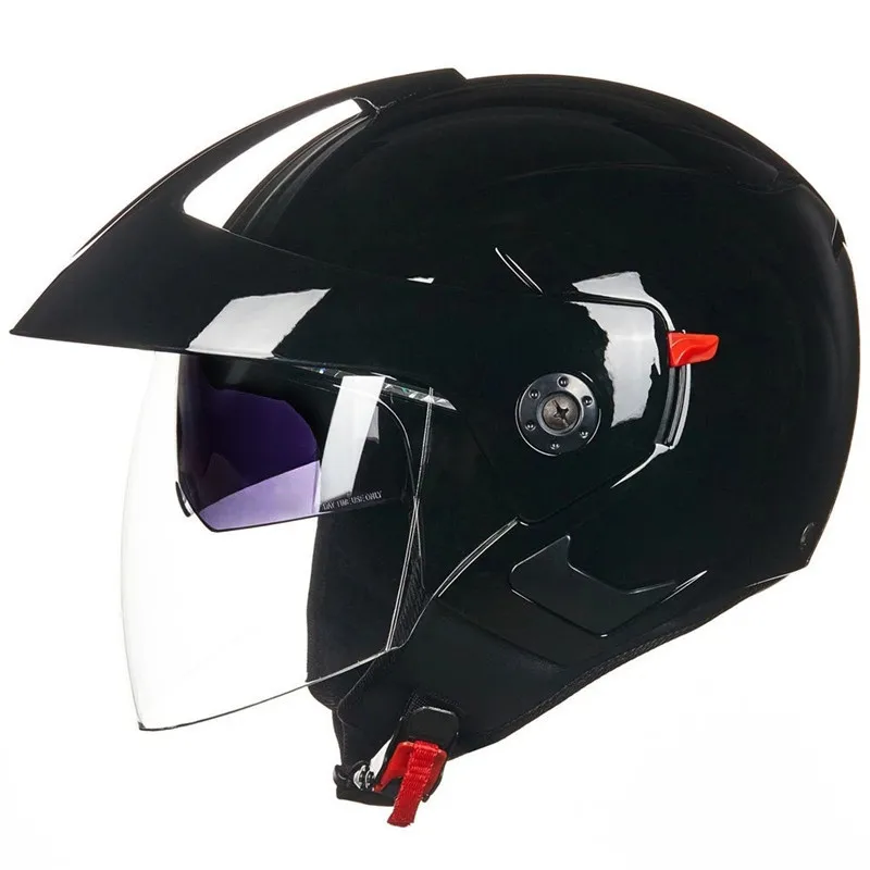 Gloss Black Atvērt Sejas Motocikla Ķivere ar Sunshield (Matte Black, X-Large) DOT apstiprināts ātrās atbrīvošanas sprādzi . ' - ' . 1