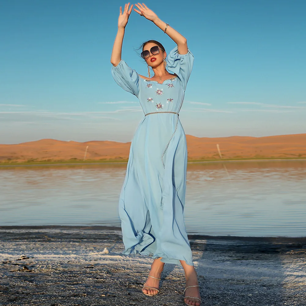 Kaftans Musulmaņu Modes Vakaru Maxi Kleitas Sievietēm Abaya Islāmu Turcija Marokas Puse Caftan Marokens Drēbes saviesīgs vakars Femme Dubai . ' - ' . 0