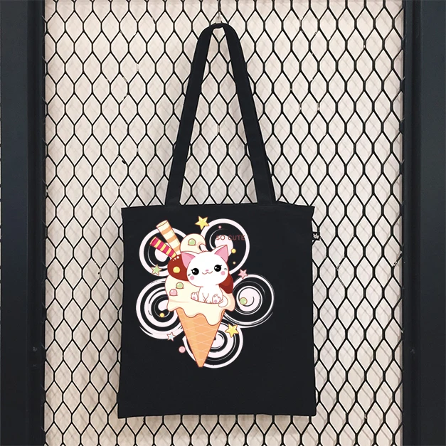 Karikatūra anime mazo dzīvnieku iepirkumu grozs Auduma iepirkumu soma Atkārtoti tote soma, Pleca soma, Salokāma pasūtījuma soma, Audekls maiss . ' - ' . 3