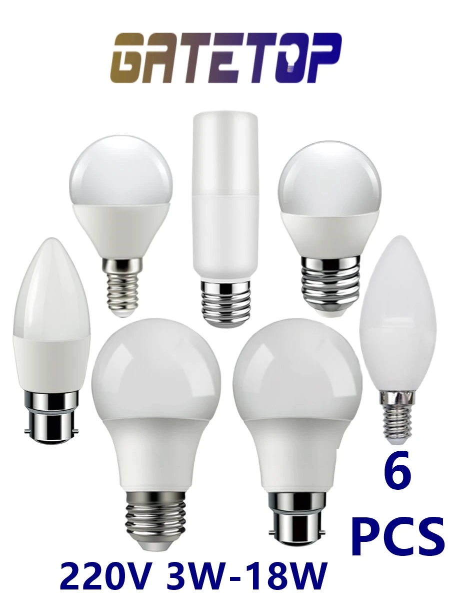LED lampa Vietas svece lampiņa GU1O MR16 C37 220V 3W-18W Siltu, baltu gaismu mājās, apgaismojums, biroju apgaismojums aizstāj 50W halogēna lampas . ' - ' . 0
