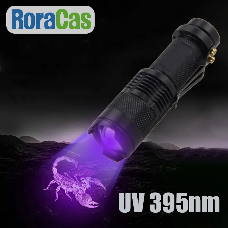 LED UV Lukturīti 395nm Viļņa Blacklight Mini Lāpu ultravioletās Gaismas Zoomable Pet Urīna Scorpion sieviešu higiēnas Detektors . ' - ' . 0