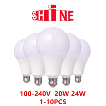 1-10PCS LED augstas jaudas spuldzes A80 AC100V-240V E27 B22 20W 24W augsta gaismas efektivitāte nav strobe piemērots mall mājas apgaismojums