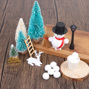 1Set DIY Sniegavīrs Materiāls Iepak 1:12 leļļu Namiņš Ziemassvētku Skatuves Dekori Rotaļlietu, Mazulis Dāvanu muebles lv miniatura para casa de muñecas