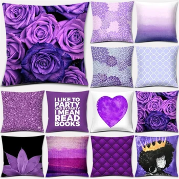 2022 Purple Rose Karaliene Glamour Modelis Spilvens, Mājas Birojam Dekors Mest Spilvens, Guļamistaba, Dīvāns Automašīnas gaisa Spilvena Vāka Mājas Dekoru 45*45CM