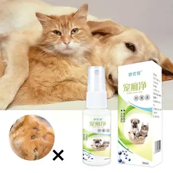 30ML Pet Kaķu un Suņu Sūnu Spray Noņemot Ērci Tīrīšana Relief Pet Sūnu Karstā Anti-nieze Aerosols Ādas Kopšanas I6C3