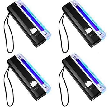 4 Gab. Rokas UV Melns Gaismas Lāpu Portatīvo Blacklight LED UV Gaismas Bateriju Darbināmas Rēķinu Detektors Gaismas