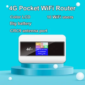 4G SIM karti, wifi maršrutētāju krāsu LCD displejs lte modema Sim Karti kabatā MIFI hotspot 10 WiFi lietotāji iebūvēts akumulators portatīvo WiFi