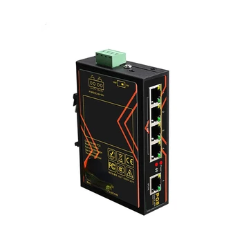 5 Portu POE switch 10/100Mbps Rūpnieciskās kategorijas Fast Ethernet Switch DIN Sliedes Tips Tīkla slēdzi 48V 65W rūpniecības 802.3 AF/PIE