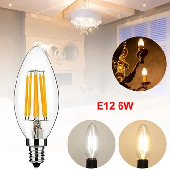 5GAB/DAUDZ LED Sveces Spuldzes Enerģijas saglabāšanas 6W E12 220V Silts/ balts chandlier Stikla Lampa Ampoule Bombillas LED Sveču Gaismā