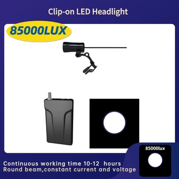 85000LUX Augstu Spilgtumu Zobu LED Clip-on Lukturu Ķirurģijas priekšējo Lukturu Apaļā Rāmja Nepārtraukta Darba Laiks 10-12 Stundas JC-08P-C