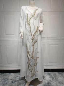 Abaya Dubaija Luksusa Vakara Kleita Sieviete Puse Balli Pieticīgs Modes Acs Vizuļi Izšuvumi Jaunas Kleitas 2023