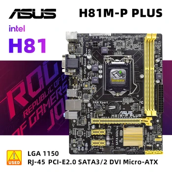 ASUS H81M-P PLUS Un I7 4790 CPU Mātesplates Komplekts Intel H81 Chipset LGA1150 DDR3 32G VGA, HDMI Micro-ATX Par Core i7, i5 i3 CPU