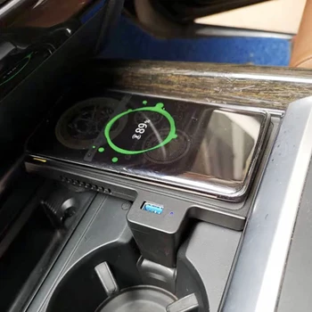 Auto bezvadu lādētāju QI lādētāju 15w tālruņa lādētāju, lādēšanas paliktņa panelis tālruņa turētājs BMW X5 F15 X6 F16 E70, E71, 2010-2018