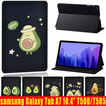 Case for Samsung Galaxy Tab A7 10.4 Collu 2020. Gadam T500/T505 Iespiesti Avokado PU Ādas Tablete Aizsargs Stāvēt Korpusa Vāks+ Bezmaksas pildspalvu