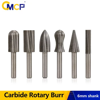 CMCP HSS Tērauda Rotācijas Burr 6mm Kātu Rasp Burr Koka Failu Metāla Gravēšanas Slīpēšanas Bitu