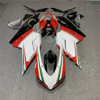 Custom Motociklu Pārsegi piemērots Ducati 848 1098 1198 07 - 12 Ducati 848 2007 - 2012 sarkans balts melns Injekcijas virsbūves Komplektu