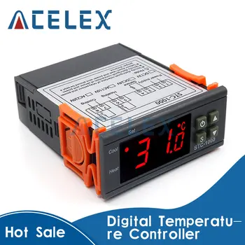 Digitālais Temperatūras regulators Termostats Thermoregulator inkubatoru Releju LED 10.A Apkures, Dzesēšanas STC-1000 12V 24V 220V