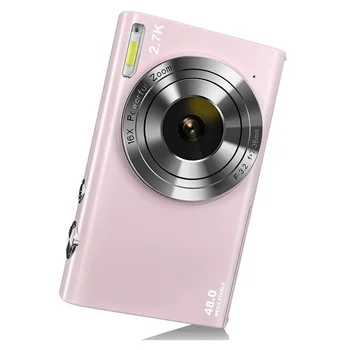 Digitālā Kamera ar Auto Fokusu, 2.7 K 48MP Vlogging Kamera ar 2,8 Collu Lielu Ekrānu Stilīgu Kameru, lai Tīņi-Rozā
