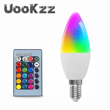 E14 LED Spuldze Svece Krāsu Iekštelpu Neona Zīme, Spuldzes, Lentes RGB Kontrolieris Ar Apgaismojumu 85-265V Aptumšojami Smart Lampu Mājas