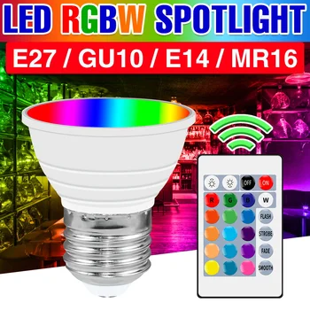 E27 LED RGB Lampas GU10 Uzmanības centrā Burvju Spuldzes E14 Sadzīves Iekštelpu Enerģijas Taupīšanas Spuldzes MR16 Smart Gaismas, Mājas Apgaismojums Griestu