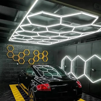 Hexagrid Apgaismojums Auto Mazgāšana Stacijas Garāžas Griestiem Dizaina Sešstūra Led Gaismas