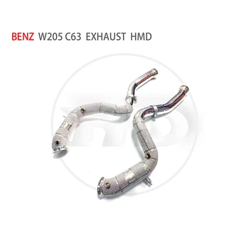 HMD Izplūdes Kolektora Downpipe Benz W205 C63 AMG Auto Piederumi Ar Katalītisko pārveidotāju Galvenes Bez cat pipe