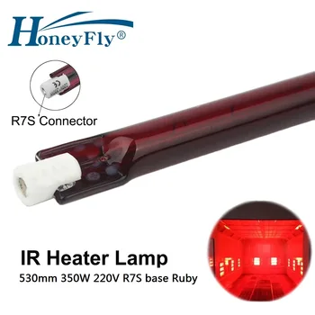 HoneyFly 10pcs 530mm Centrālās Halogēnu Lampa 220V 350W R7S Apkures Elements, INFRASARKANO staru Sildītājs, Lampas Žāvēšanas Drukāšanas Krāsošana Kvarca