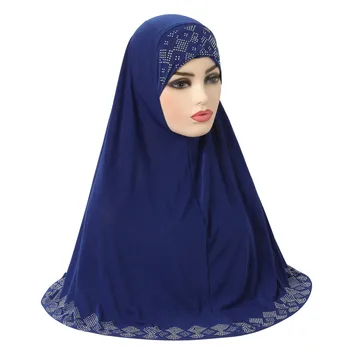 Ilgi Kimar Viens Gabals Amira Musulmaņu Sieviešu Instnat Hijab Virs Galvas Lakatu Lūgšanu Turban Islāmu Pilnībā Segtu Burqa Nikab Headwrap Ramadan