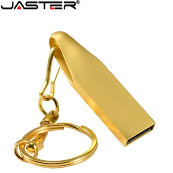 JASTER Mini Golden USB Flash Drives, 64GB Bezmaksas TIPA C Adapteri Dāvanu Pen Drive 32GB Atslēgu piekariņi Memory Stick Sudraba Metāla Pendrive