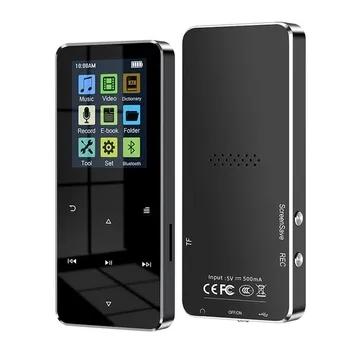 Jauns 1.8 Collu Metāla Touch MP3, MP4 Mūzikas Atskaņotājs, Bluetooth 5.0 Atbalsta Kartes, ar FM, Modinātājs, Pedometrs, e-Grāmata Iebūvēts Skaļrunis
