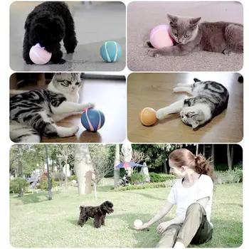 Jaunu Pet Elektriskie Rotaļu Bumbu, Tālvadības pults, Kaķis Rotaļlietas USB Elektriskā Pet Interaktīvās Bumbu LED Flashing Bumbu Kaķi Suņi
