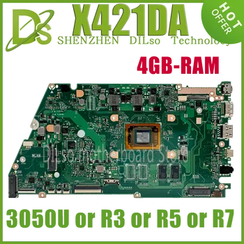 KEFU X421DA Mainboard W3050U R3 R5 R7 4GB/8GB-ATMIŅA Par ASUS VivoBook V4000D X421DK X421D M413DA Klēpjdators Mātesplatē 100% TESTA OK