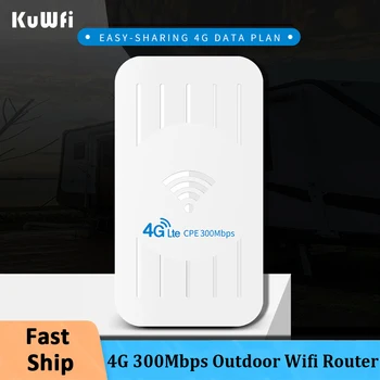 KuWFi Āra 4G WiFi Router 300Mbps LTE Maršrutētāji Ar SIM Karti Modema Maršrutētāja IP Kameras Ārpus WiFi Pārklājums 100M 32 Lietotāji