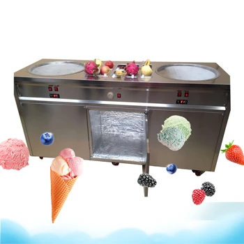 Kvadrātveida Cepšanas Saldējuma Mašīna / Single Cepšanai Saldējums Roll Mašīna