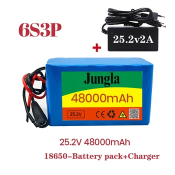 Kvalitātes 6s3p 24 V 18650 Litija Jonu Baterija 25.2 V 48000 MAH Elektrisko Velosipēdu, Mopēdu, Elektriskie Litija Jonu Akumulators+lādētājs