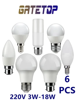 LED lampa Vietas svece lampiņa GU1O MR16 C37 220V 3W-18W Siltu, baltu gaismu mājās, apgaismojums, biroju apgaismojums aizstāj 50W halogēna lampas