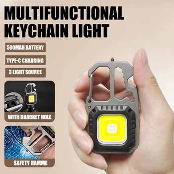 LED, Portatīvie Keychain Lukturīti Tipa c Uzlādējams Darba Gaismas Āra Kempings laternu Kabatas Uzgriežņu atslēgu, Skrūvgriezi, Drošības Hamme
