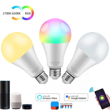 LED Smart Spuldzes E27 Aptumšojami RGB Krāsu Silti Balta, Auksti Balta App Balss Kontroles Alexa, Google Home Palīgs Spuldzes, 7W/9W