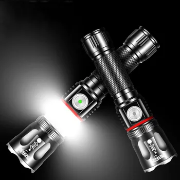 Liela Jauda, Uzlādējams LED Lukturītis Spēcīgu T6/L2 COB Tālummaiņas Lāpu Āra Kempings Gaismas Laternu Ūdensizturīgs Taktiskais Lukturītis