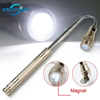 Magnētiskā Uzņemt Bagāžnieka LED Lukturīti, Teleskopiskie Paplašinot Lāpu W/ Magnetizētas Vadītājs Ūdensizturīgs Uzņemt Rīku, Kempinga Lampas