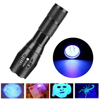 Mini LED Lampiņu Ultra Spilgti Lāpu, Kempinga Lampas Ūdensizturīgs Zoomable Velosipēdu Gaismas Izmantošanu 18650 Akumulatora/AAA Ar Violetu Gaismas